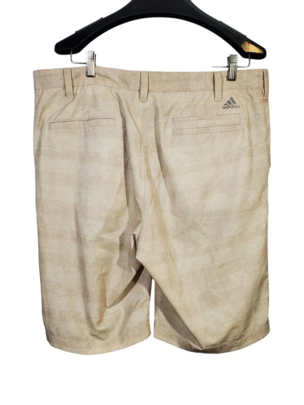 Adidas Adizero Golf Shorts Men's 35 Beige Ombre Flat-Front Stretch Performance